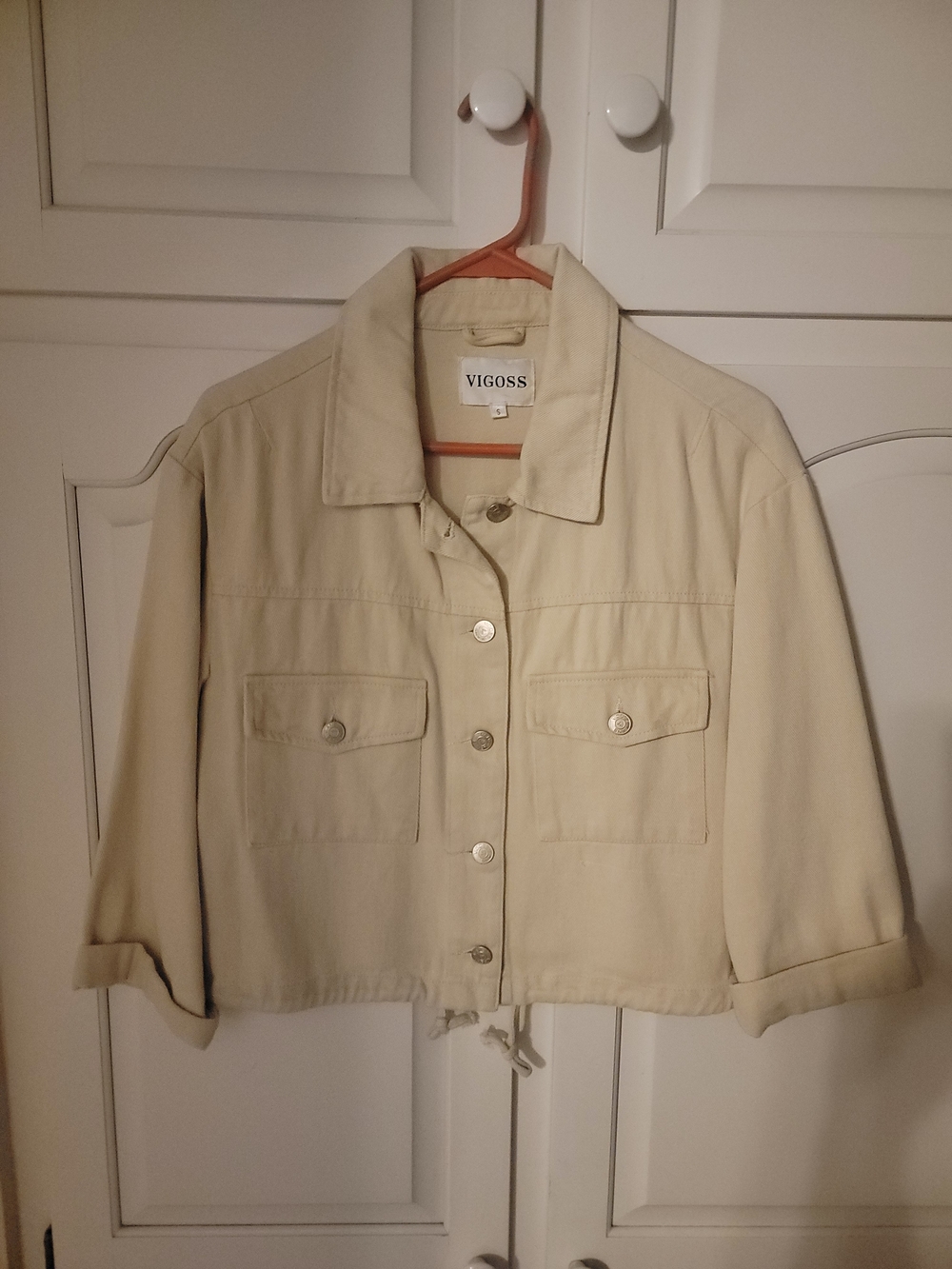 Vigoss Women's Cream Cropped Jacket